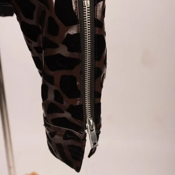 UBU BIKER Coat Animal Giraffe MOTO JACKET FLOCKED - Picture 6 of 7